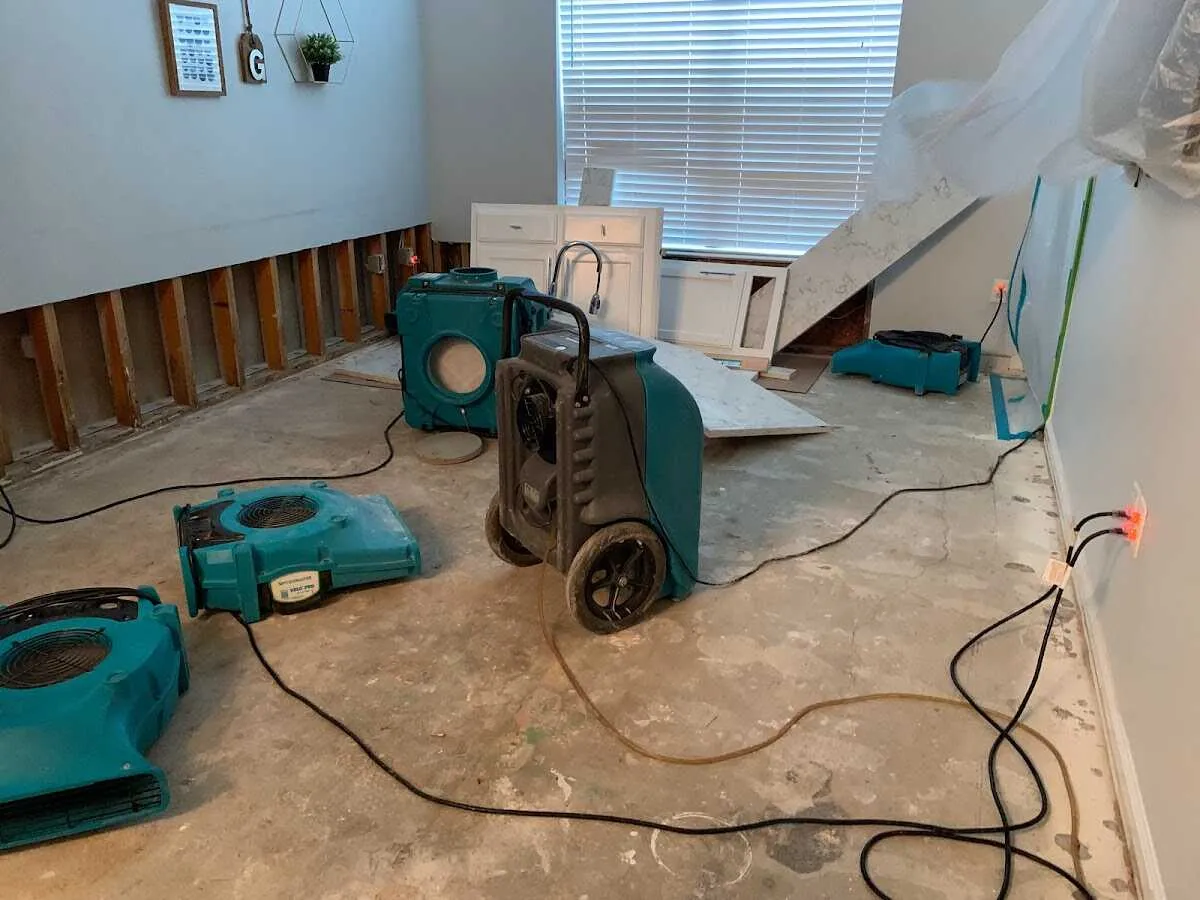 Dehumidifier in flood-cut room for Water Extraction & Removal in Lyndon